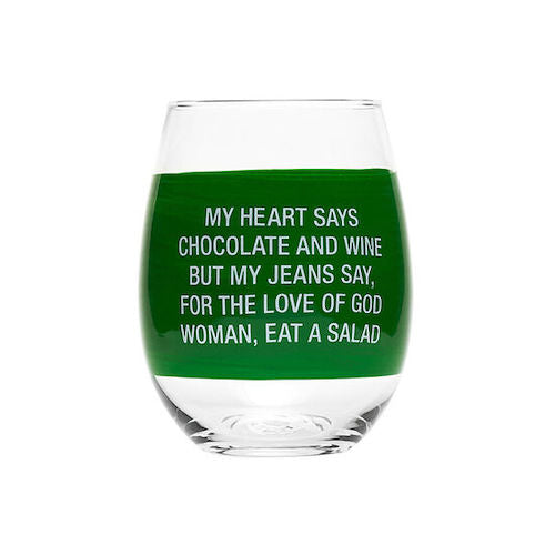 Hand-painted wine glass my heart says design
